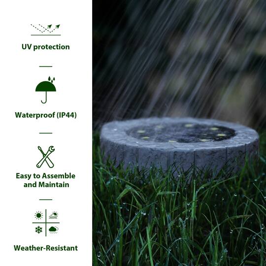 Glitzhome® 5.25" Solar Powered Disk Outdoor Pathway Lights, 4ct.